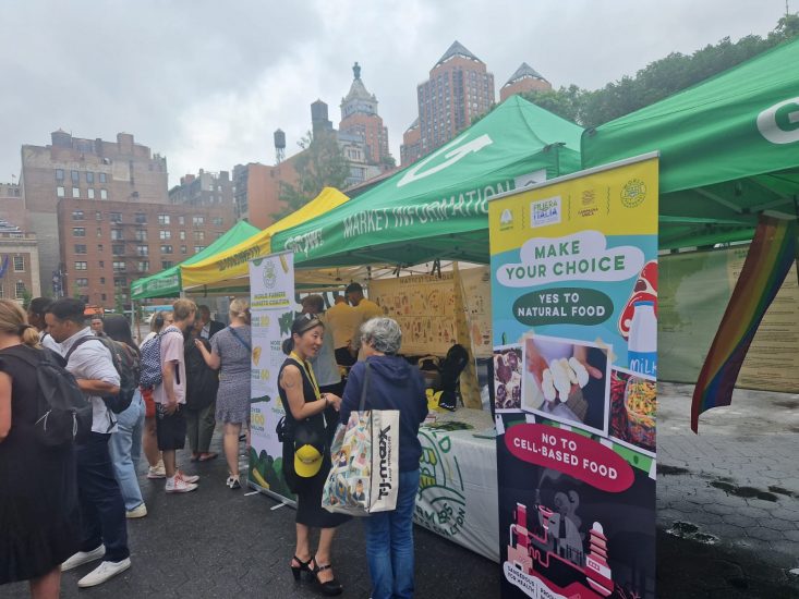 L’iniziativa contro il cibo artificiale sottoscritta dai mercati contadini del mondo nel farmer market Grown Nyc a New York