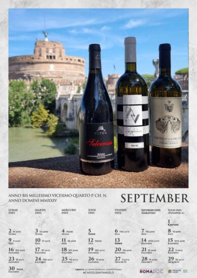 Tra vino e bellezza, il calendario in latino della Roma Doc