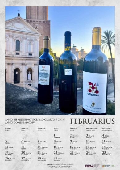 Tra vino e bellezza, il calendario in latino della Roma Doc