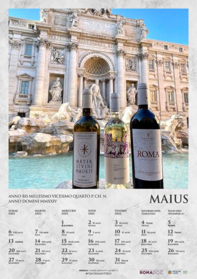 Tra vino e bellezza, il calendario in latino della Roma Doc
