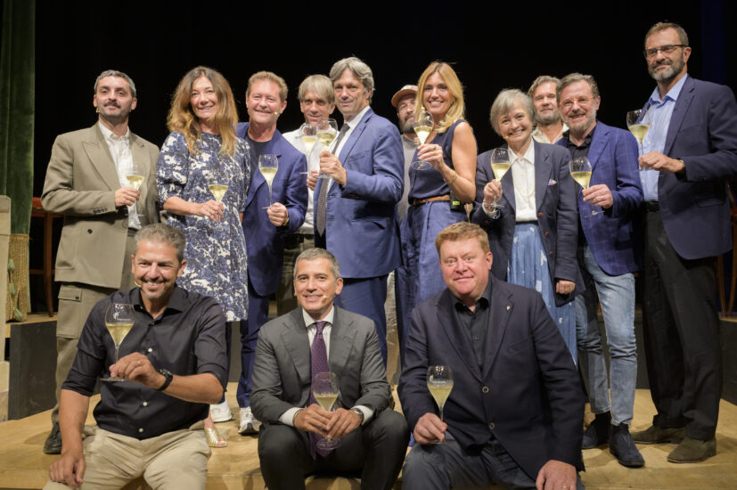 Gli chef stellati, i vertici della Michelin e del Consorzio brindano alla Franciacorta