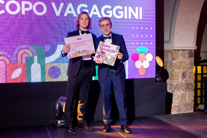 Jacopo Vagaggini, enologo, premiato da Riccardo Cotarella
