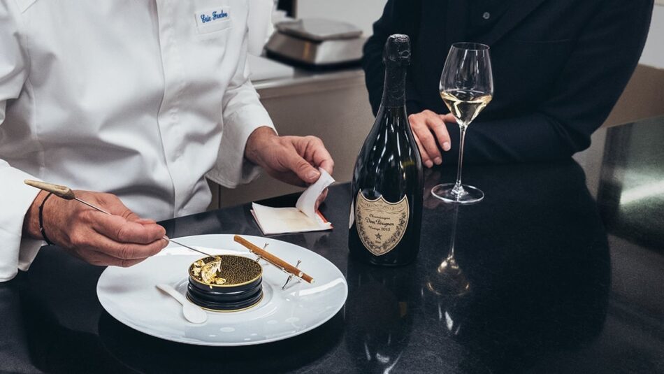 Un piatto creato dallo chef per Dom Pérignon
