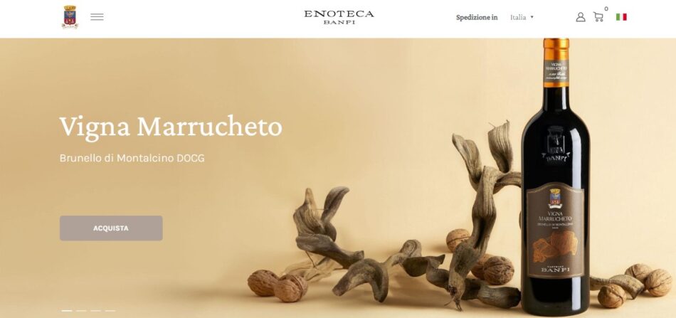 Castello Banfi, cantina leader del Brunello, apre la sua enoteca online