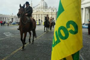 Mucche, cavalli, pecore e asini in Piazza San Pietro a Roma, per Sant&rsquo;Antonio Abate (il 17 gennaio)