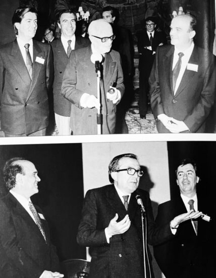 Al Quirinale con il Presidente della Repubblica Sandro Pertini, e al Congresso dell’Associazione Enotecnici Italiani con il Presidente del Consiglio Giulio Andreotti