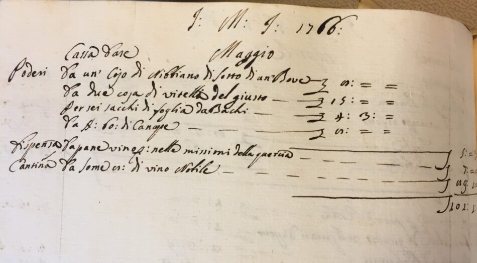 Il documento del 1776 che parla di Vino Nobile a Montepulciano