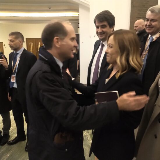 Il Presidente di Confagricoltua, Massimiliano Giansanti, con Giorgia Meloni