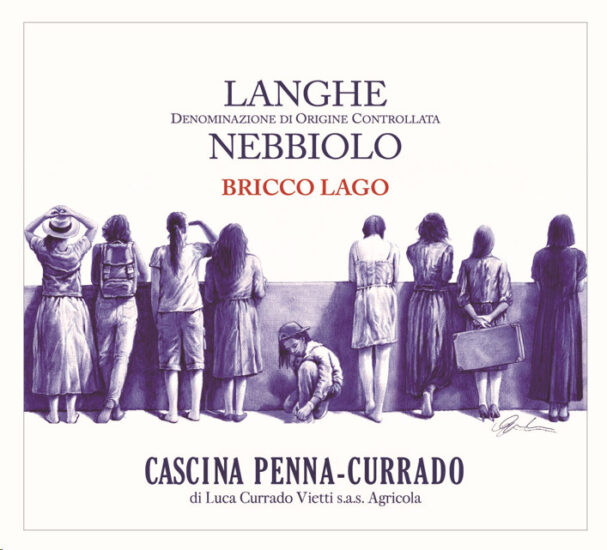 Il Langhe Nebbiolo Bricco Lago con etichetta disegnata da Giuseppe Stampone