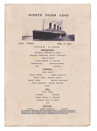 Menu Titanic