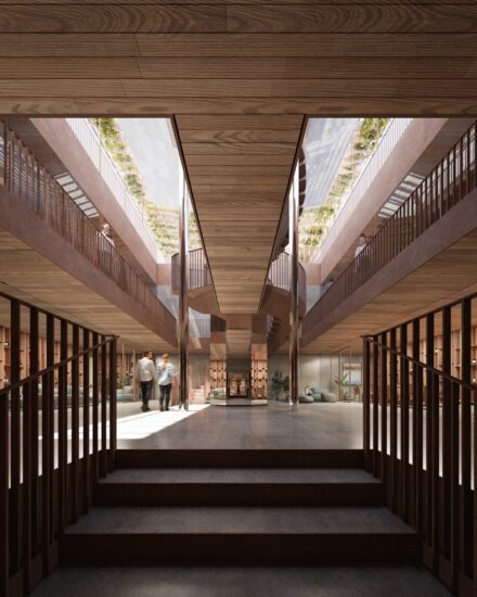 Rendering della nuova cantina di Poggio Antico