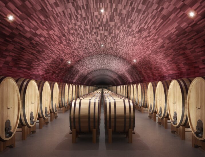 Rendering della nuova cantina di Poggio Antico