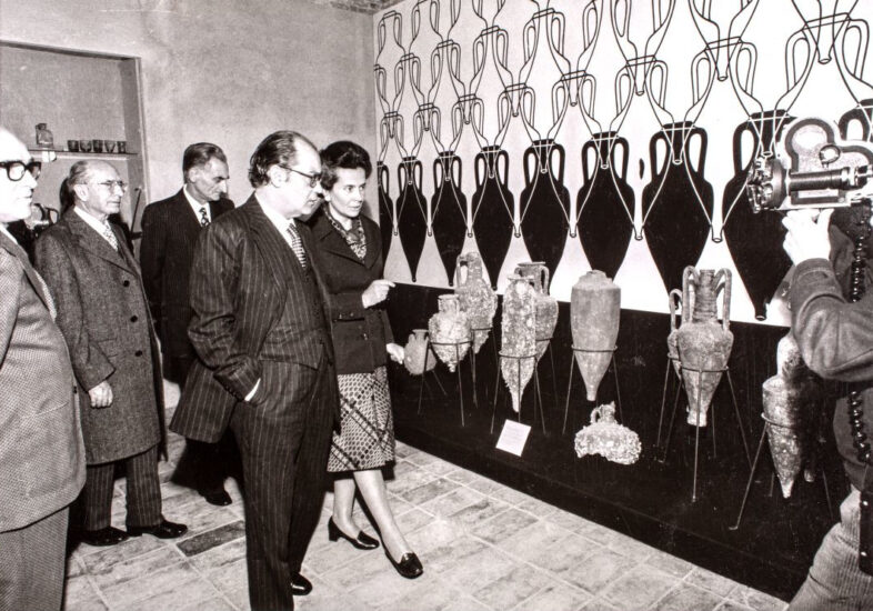 L’inaugurazione del Muvit con il Ministro dell’Istruzione Franco Maria Malfatti con Giorgio e Maria Grazia Lungarotti