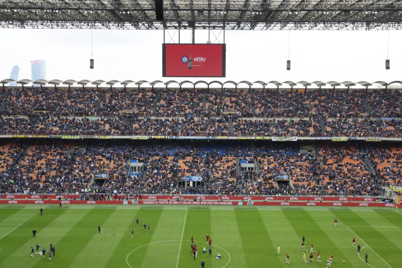 MILAN, ITALY - APRIL 28: Maxi schermo + Led during the Serie A TIM match between FC Internazionale and Torino FC at Stadio Giuseppe Meazza on April 28, 2024 in Milan, Italy. (Photo by Vincenzo Lombardo - Inter/Inter via Getty Images)