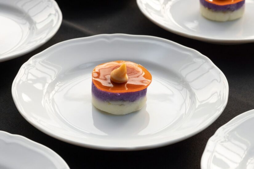 Un piatto dello chef Peter Brunel ospite del Rosewood Castiglion del Bosco a Montalcino