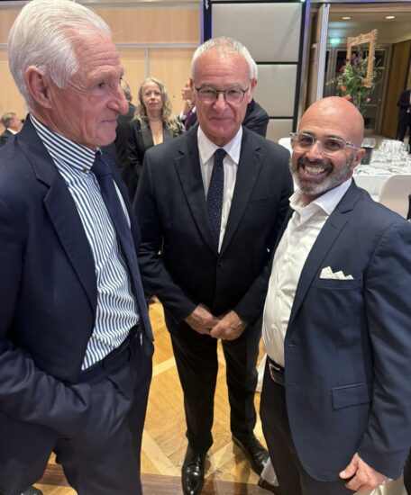 Il produttore di TrentoDoc Francesco Moser, il viticoltore di Brunello di Montalcino Ciacci Piccolomini d’Aragona Paolo Bianchini e l’allenatore della Roma Claudio Ranieri 