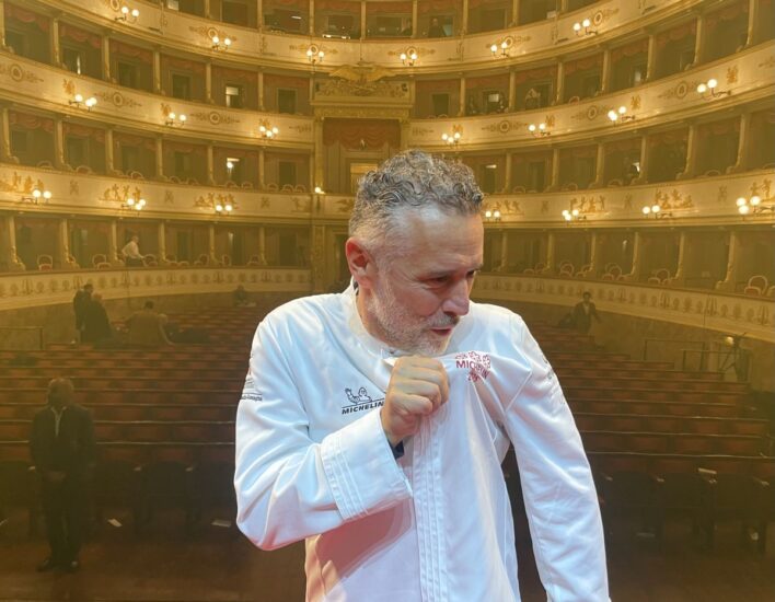 Il nuovo chef tre Stelle Michelin Giancarlo Perbellini in uno scatto per WineNews