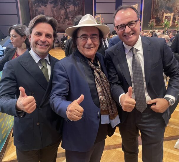 Al Bano, con i produttori di Sicilia Pietradolce e Hauner Winery  