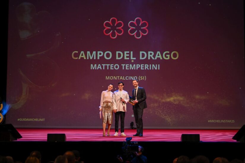 Due Stelle anche a Campo del Drago dello chef Matteo Temperini nel Rosewood Castiglion del Bosco, “3 Chiavi Michelin”, a Montalcino