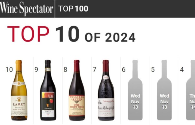 BAROLO ALBE, CALIFORNIA, CLASSIFICHE, DOMAINE DU VIEUX TÉLÉGRAPHE, FRANCIA, G.D. VAJRA, TOP 100, WILLIAMS SELYEM, WINE SPECTATOR, Mondo