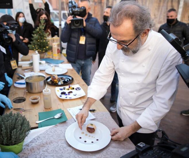 Lo chef Massimo Bottura alla “Festa dello Zampone e del Cotechino Modena Igp” a Modena 
