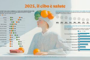 Nel 2025 per gli italiani il cibo è salute: a tavola più frutta e verdura, giù carne ed alcolici