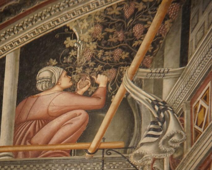 Tracce di vino negli affreschi del Complesso Museale di Santa Maria della Scala a Siena (ph: WineNews)