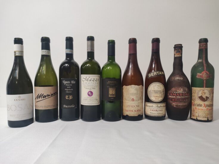 Amarone Opera Prima 2025 - Masterclass MW Andrea Lonardi, bottiglie delle annate storiche in assaggio