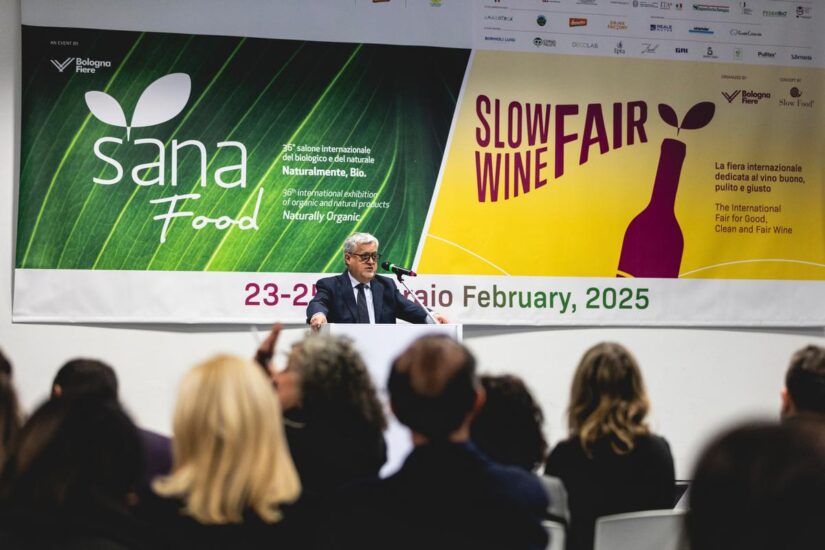 Giampiero Calzolari, presidente di BolognaFiere, in apertura di Sana Food e Slow Wine Fair