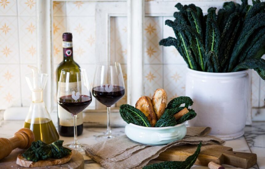 Non c’è vino senza tavola, e viceversa: Il vino Chianti Classico contornato dai prodotti del suo territorio (credit: Chiara Daniele)