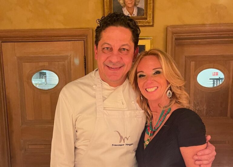 Chiara Soldati con lo chef Francesco Mazzei 