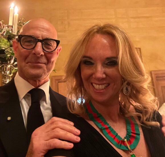 Chiara Soldati con Stanley Tucci