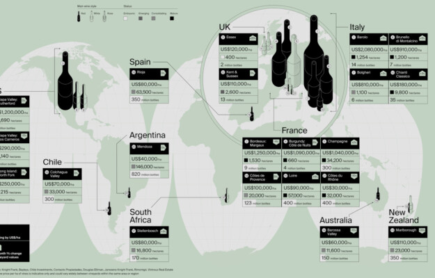 COLLEZIONISMO, COLLEZIONISTI, FINE WINES, INVESTIMENTI, KNIGHT FRANK, KNIGHT FRANK LUXURY INVESTMENT INDEX, LUSSO, QUOTAZIONI, RENDIMENTO, TERRITORI, VIGNETI, Mondo