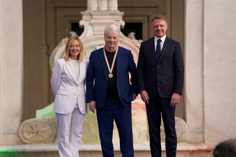 Iginio Massari premiato da Giorgia Meloni e Francesco Lollobrigida