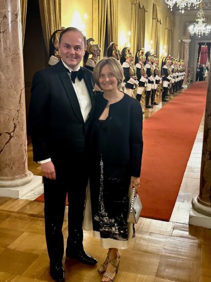 Matteo Lunelli con la moglie