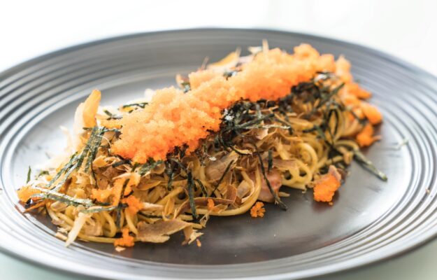ALGA NORI, CUCINA FUSION, GIAPPONE, ITALIA, MENTAIKO, PASTA ITALIANA, SPAGHETTI, TARAKO, Non Solo Vino