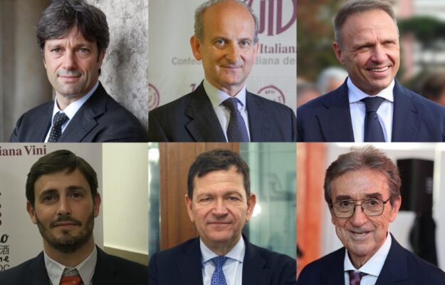 AGENZIA ICE, ASSOENOLOGI, CEEV, DAZI USA, DENOMINAZIONI, ESTIRPAZIONE VIGNETI, EXPORT, FRANCESCO LOLLOBRIGIDA, GIACENZE, IGNACIO SANCHEZ RECARTE, ISMEA, LAMBERTO FRESCOBALDI, MATTEO ZOPPAS, MERCATI, MINISTRO DELL'AGRICOLTURA, NUOVI IMPIANTI, PAOLO CASTELLETTI, RICCARDO COTARELLA, RISTORAZIONE, SERGIO MARCHI, UNIONE ITALIANA VINI, Italia