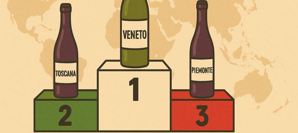 Export di vino italiano nel primo semestre 2025: il Veneto si conferma leader e cresce ancora