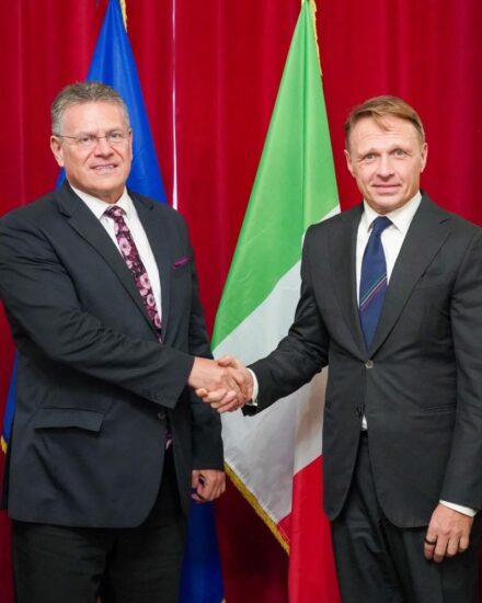 Il Commissario Šefčovič e il Ministro Lollobrigida 