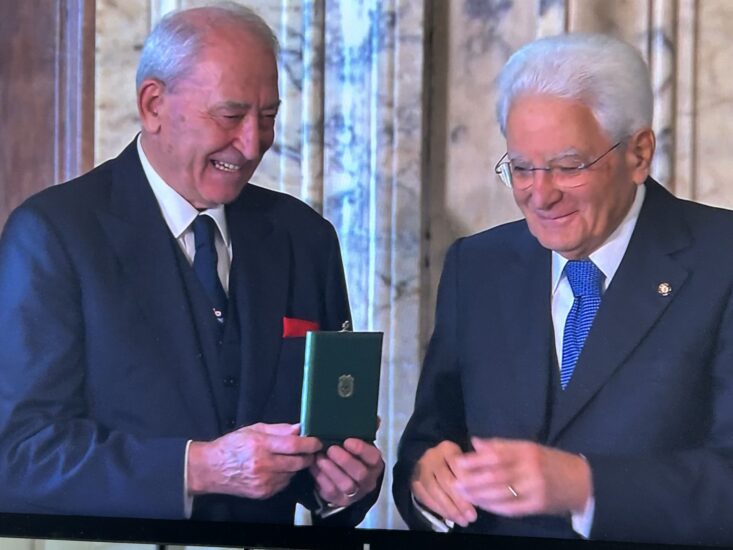 Vittorio Moretti ed il Presidente della Repubblica, Sergio Mattarella
