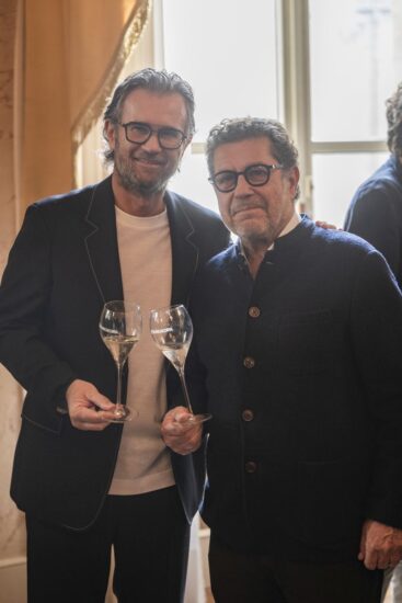 Lo chef Carlo Cracco ed Emanuele Rabotti, presidente Consorzio Franciacorta 