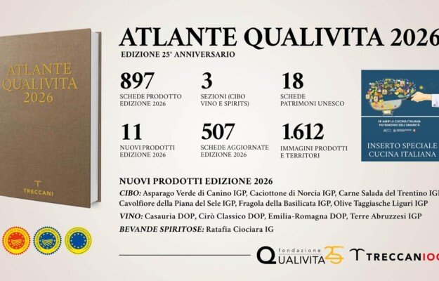 ATLANTE QUALIVITA, CUCINA ITALIANA, DOP E IGP, DOP ECONOMY, FONDAZIONE QUALIVITA, INDICAZIONI GEOGRAFICHE, PATRIMONIO IMMATERIALE UNESCO, TRECCANI, UNESCO, Non Solo Vino