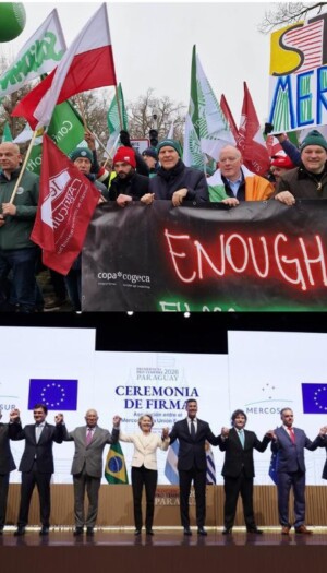 L&rsquo;agricoltura d&rsquo;Europa ancora in protesta contro l&rsquo;accordo Ue-Mercosur, a Strasburgo