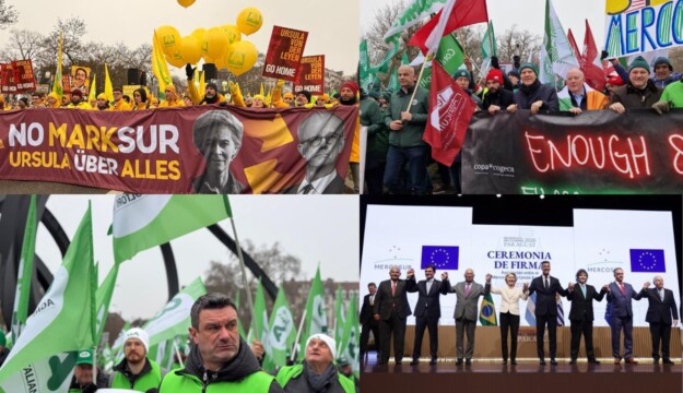 L&rsquo;agricoltura d&rsquo;Europa ancora in protesta contro l&rsquo;accordo Ue-Mercosur, a Strasburgo