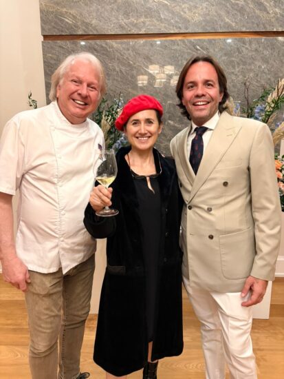 Bernardino Sani (a destra) con la produttrice Laura Catena  