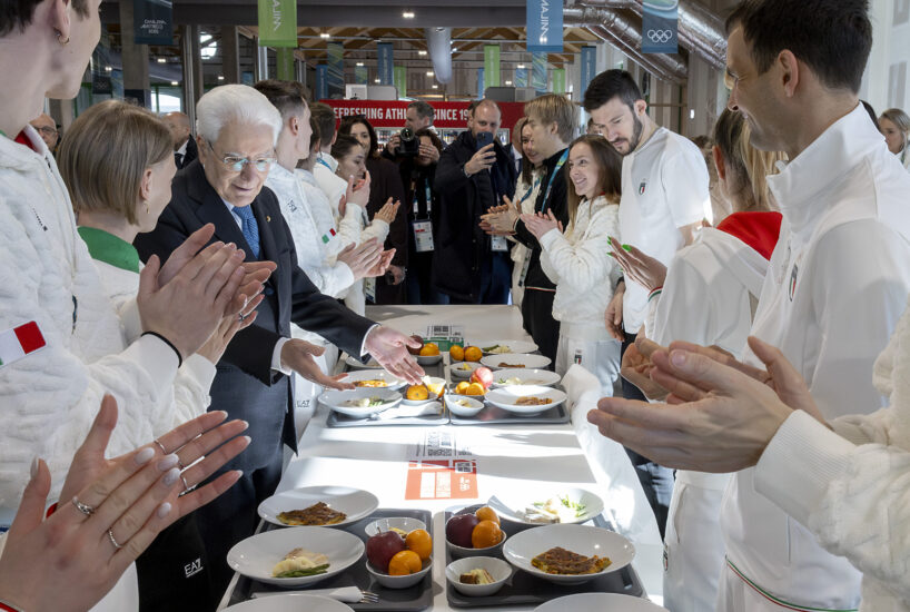 Il Presidente della Repubblica Sergio Mattarella in occasione della visita al villaggio olimpico dI Milano Cortina 2026,, oggi 5 febbraio 2026.(Foto di Paolo Giandotti - Ufficio per la stampa e l’informazione della Presidenza della Repubblica)