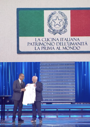 La cucina italiana, Patrimonio Unesco, sul palco di Sanremo. Premiato Mogol, autore dell&rsquo;inno