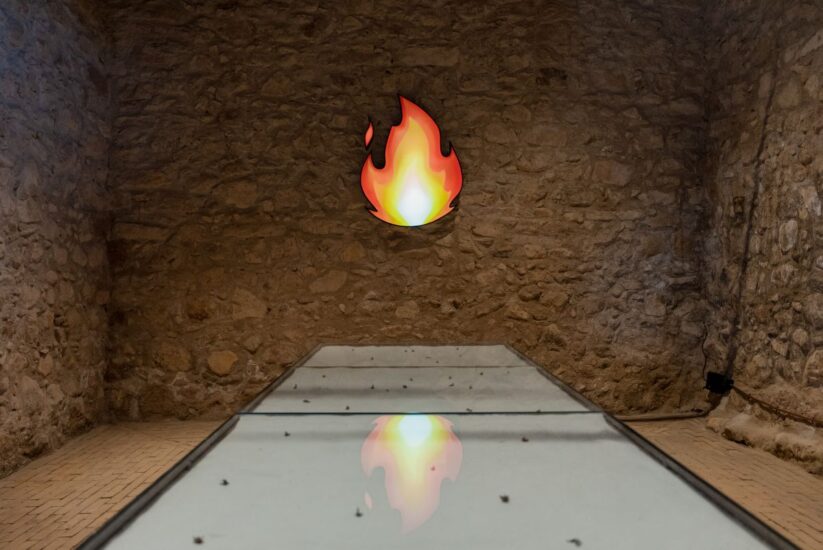 “On Fire” del Collettivo Artistico Claire Fontaine alla Tenuta Ulmo di Planeta