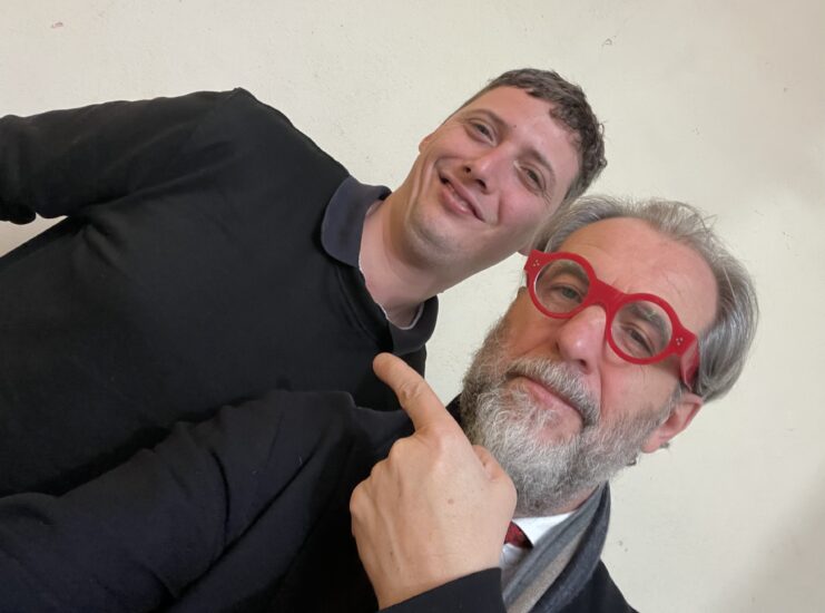 Francesco Baldacci (Basilica Cafaggio) con il direttore di WineNews, Alessandro Regoli