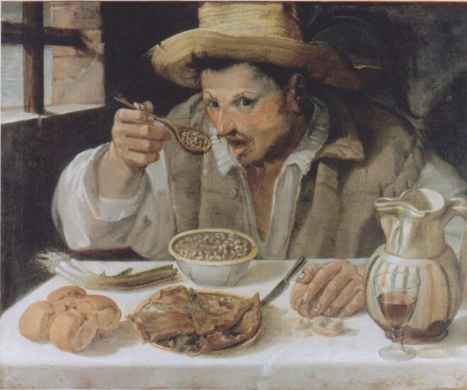 “Il Mangiafagioli” di Annibale Carracci, 1584-1585 (credit: Wikipedia)